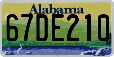 AL license plate 67DE210