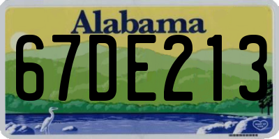 AL license plate 67DE213