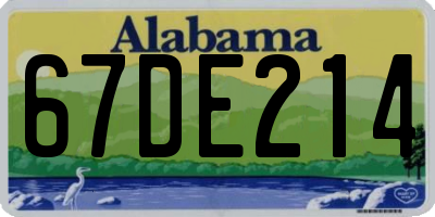 AL license plate 67DE214
