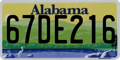 AL license plate 67DE216
