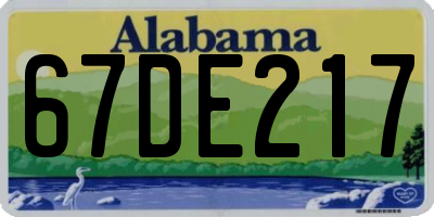 AL license plate 67DE217