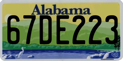 AL license plate 67DE223
