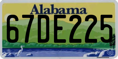 AL license plate 67DE225