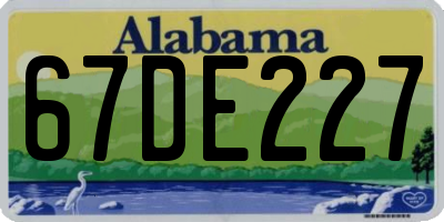 AL license plate 67DE227