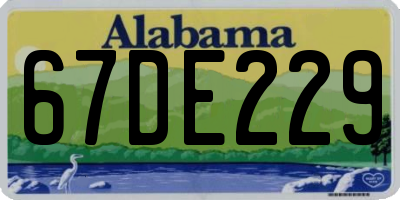 AL license plate 67DE229