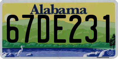 AL license plate 67DE231