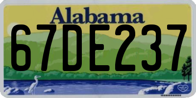 AL license plate 67DE237