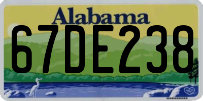 AL license plate 67DE238