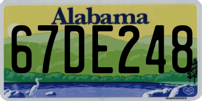 AL license plate 67DE248