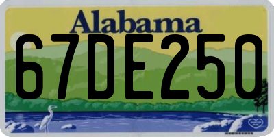 AL license plate 67DE250