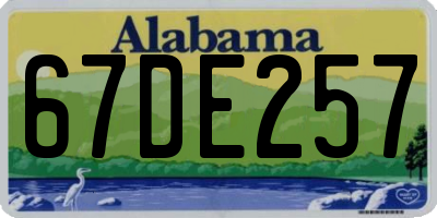 AL license plate 67DE257