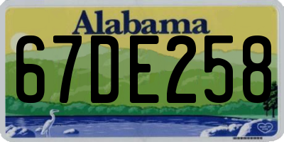 AL license plate 67DE258