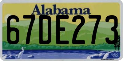 AL license plate 67DE273