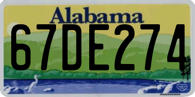 AL license plate 67DE274
