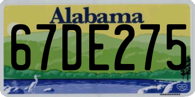 AL license plate 67DE275