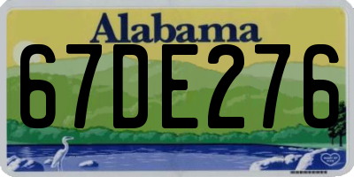 AL license plate 67DE276
