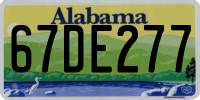 AL license plate 67DE277