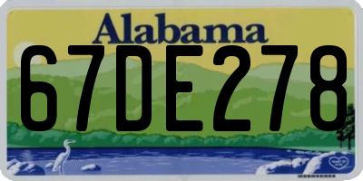 AL license plate 67DE278