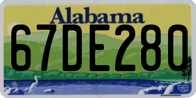 AL license plate 67DE280