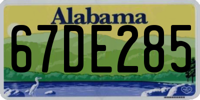 AL license plate 67DE285