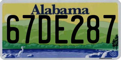 AL license plate 67DE287