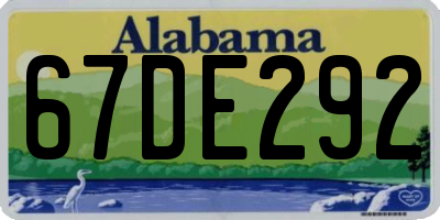 AL license plate 67DE292