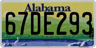 AL license plate 67DE293