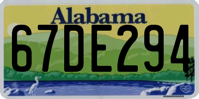 AL license plate 67DE294