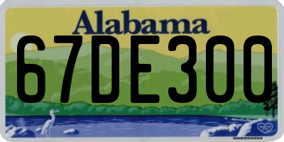AL license plate 67DE300
