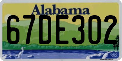 AL license plate 67DE302