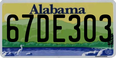 AL license plate 67DE303