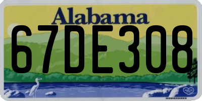 AL license plate 67DE308
