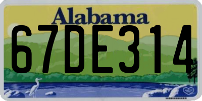 AL license plate 67DE314