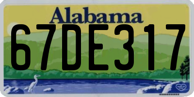 AL license plate 67DE317