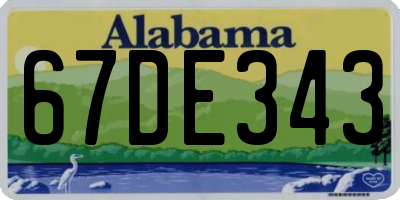 AL license plate 67DE343