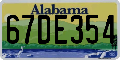 AL license plate 67DE354