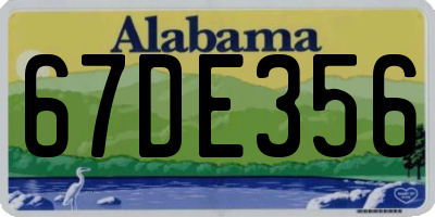 AL license plate 67DE356