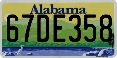 AL license plate 67DE358