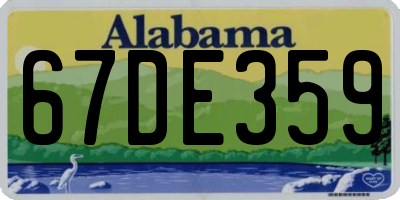 AL license plate 67DE359