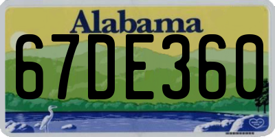 AL license plate 67DE360