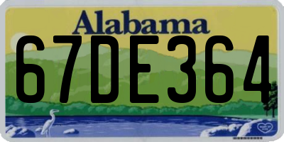 AL license plate 67DE364