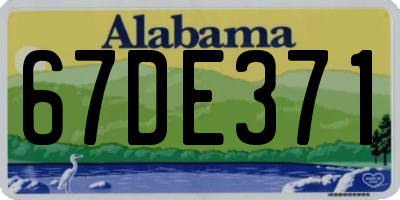 AL license plate 67DE371