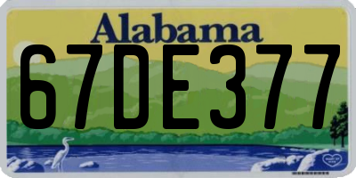 AL license plate 67DE377