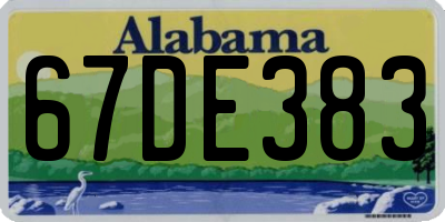 AL license plate 67DE383