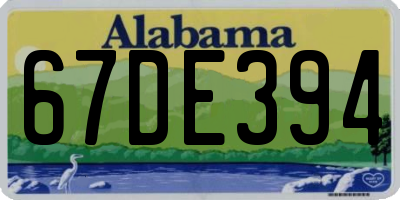 AL license plate 67DE394