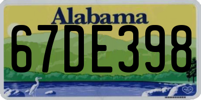 AL license plate 67DE398