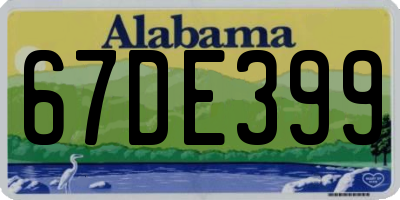 AL license plate 67DE399
