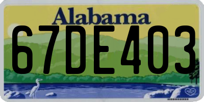 AL license plate 67DE403