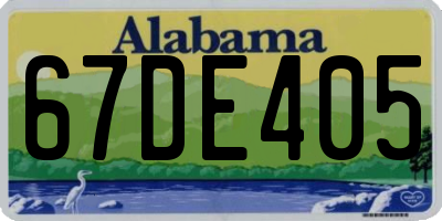 AL license plate 67DE405