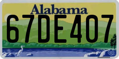 AL license plate 67DE407